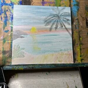 Tropical Beach Sunrise Canvas Art